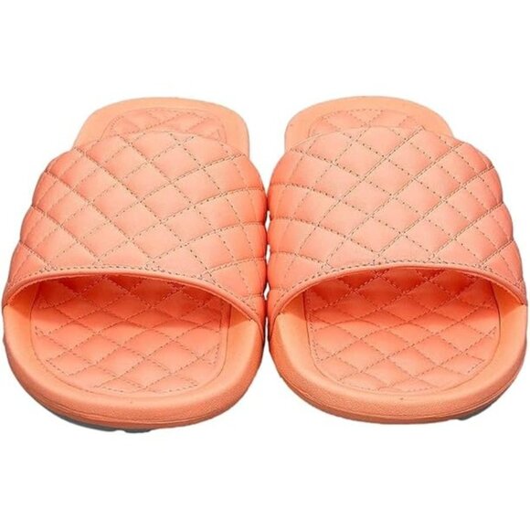 NWB APL Lusso Quilted Slides Sandals Neon Peach Size 13 main image 6